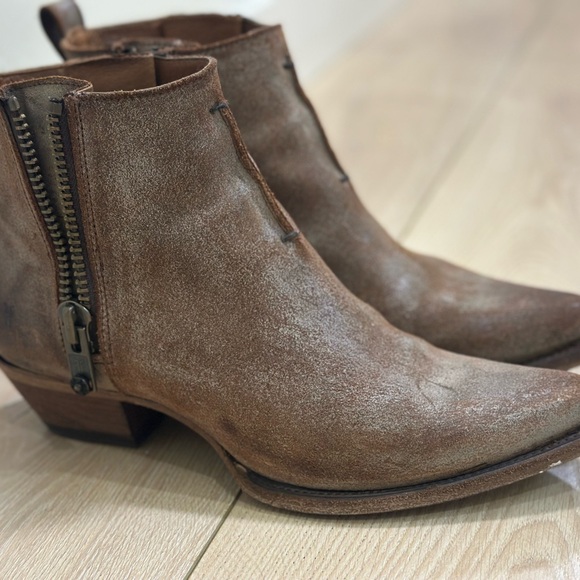 Frye Shoes - Frye Brown Ankle Boots with Zipper